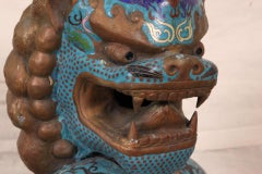 Cloisonne Foo Dog Figure on Stand