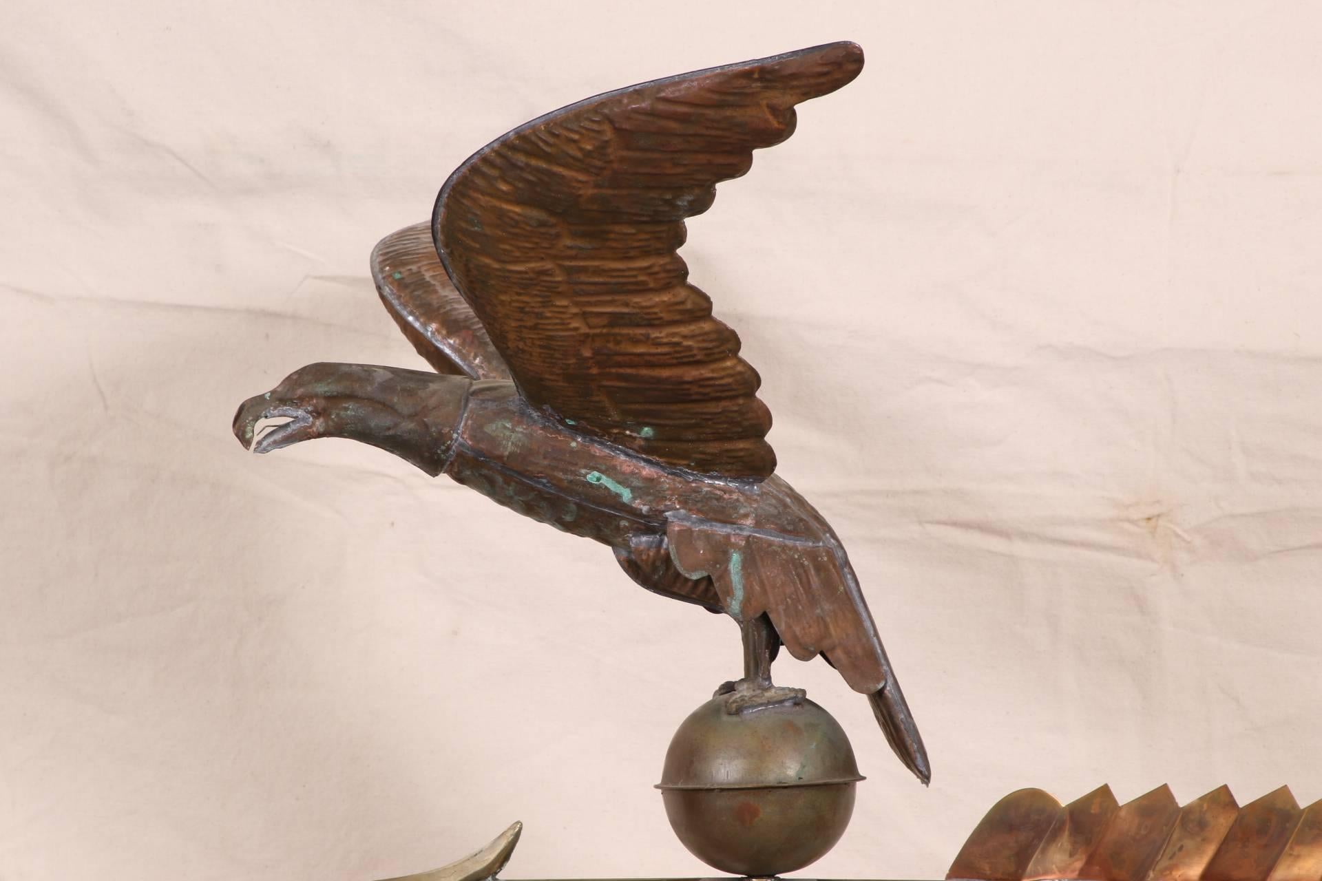 Copper and Brass Weathervane with Eagle In Good Condition In Bridgeport, CT
