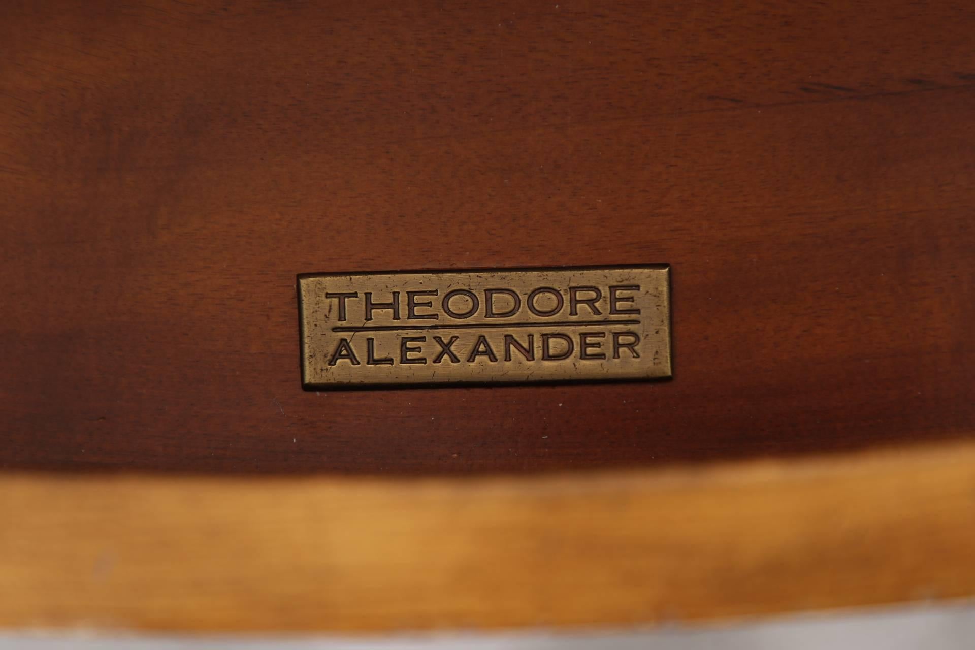 Hollywood Regency Pair of Fine Decorated Theodore Alexander Side Tables
