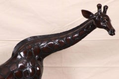Dark Patinated Bronze Giraffe Figure