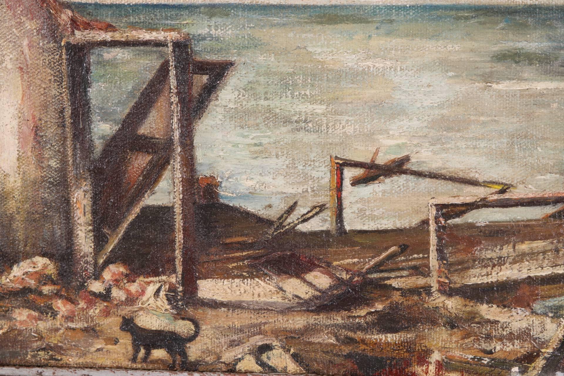 20th Century Julius Faysash Oil On Canvas