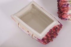 Pair of Italian Glazed Ceramic Asparagus Boxes