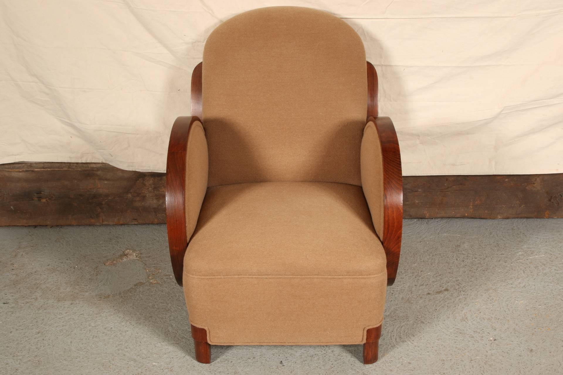 20th Century Art Deco Mohair Club Chair