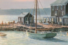 John Stobart Colored Lithograph "Sunset over the Westport River in 1862"