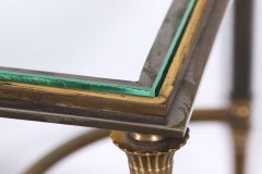Jansen Style Modern Steel and Bronze Coffee Table