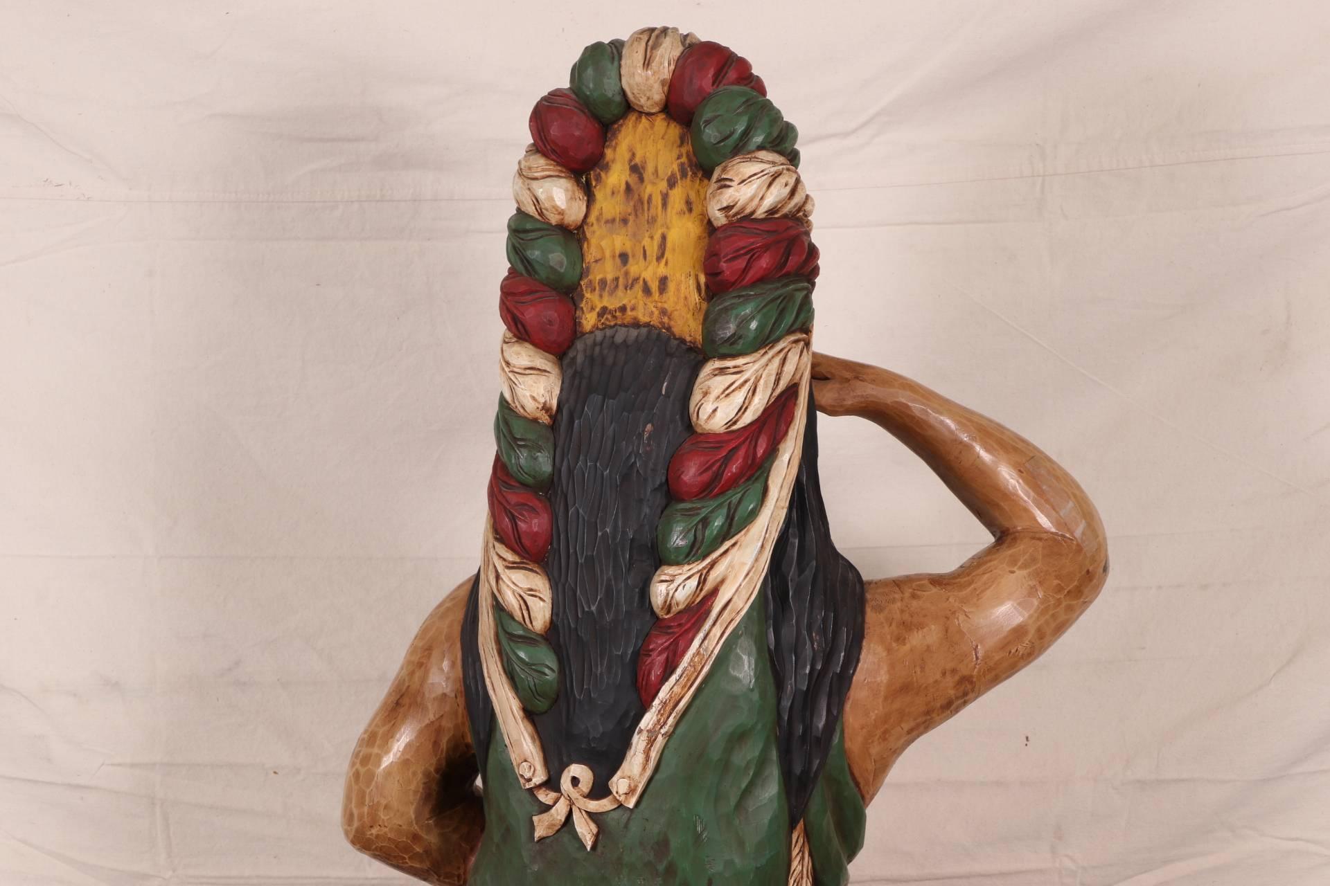 Carved and Polychromed Wood Cigar Store Indian 2