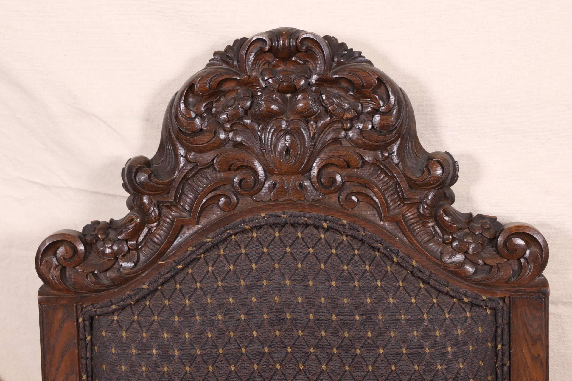 Elaborately Carved Oak Hall Chair 2