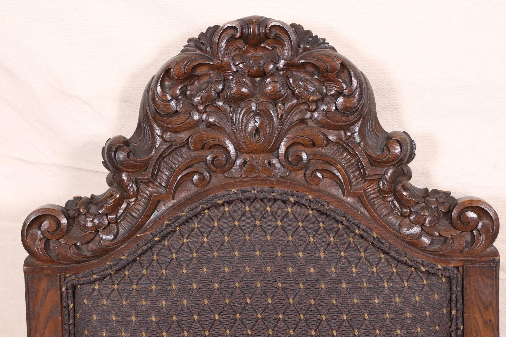 Elaborately Carved Oak Hall Chair 3