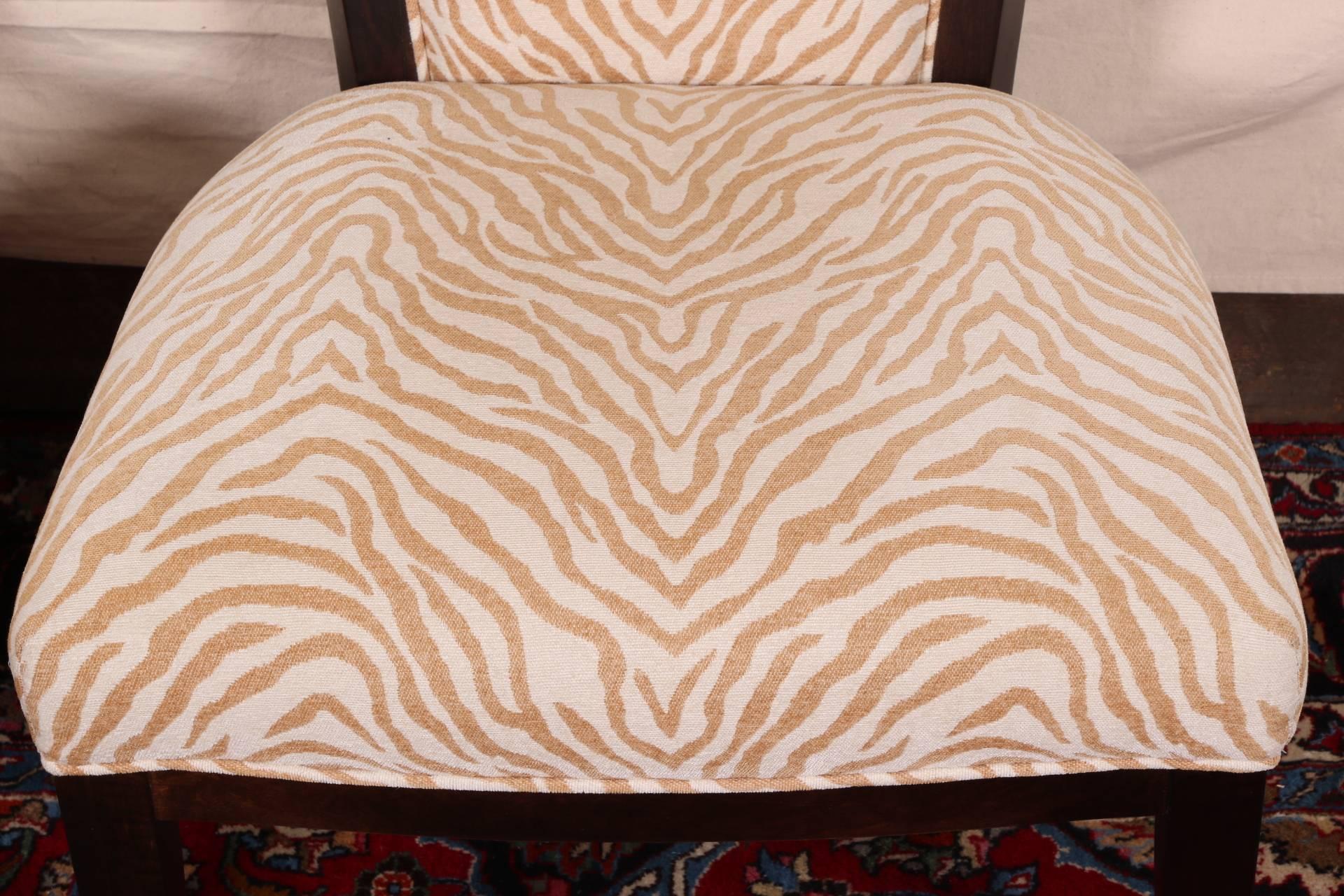 Pair of Zebra Print Lounge Chairs In Good Condition In Bridgeport, CT