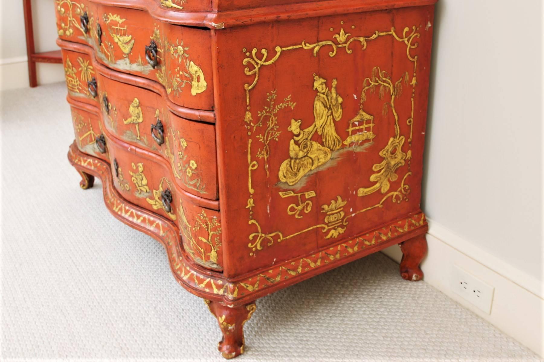 18th Century Northern Italian Japanned Secretary Bookcase, 18th Century 3