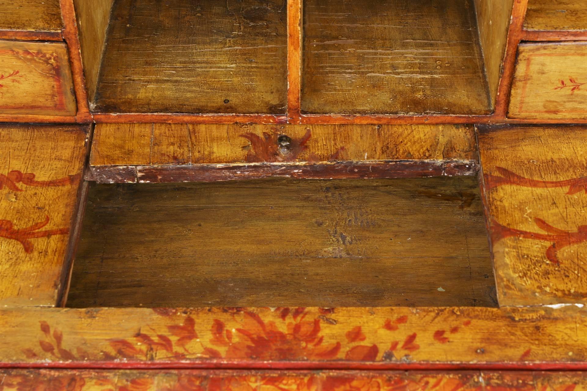 18th Century and Earlier 18th Century Northern Italian Japanned Secretary Bookcase, 18th Century