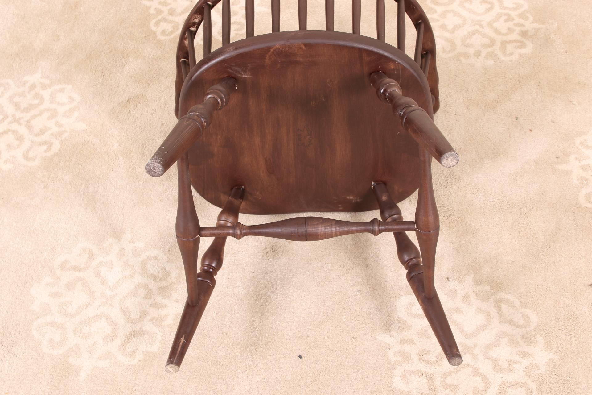 Set of Eight Solid Cherry Windsor Armchairs, Made in the U.S.A 2