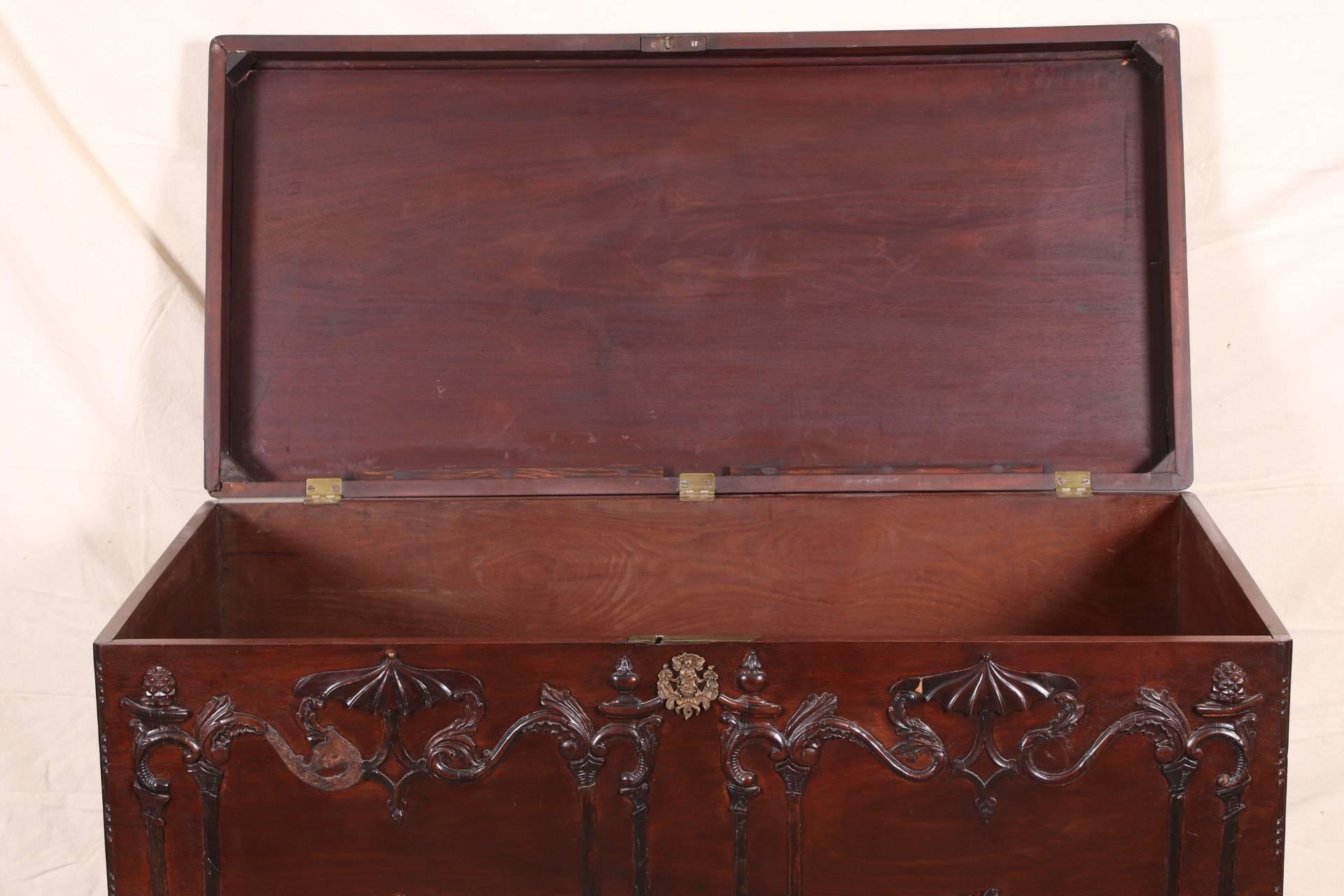 19th Century Antique Chinese Chippendale Centennial Chest on Stand