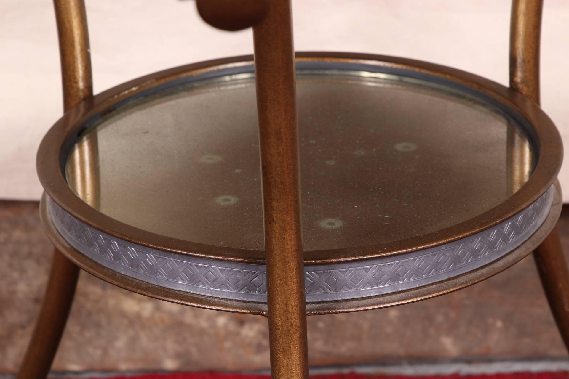 Regency Pair of Mirrored Top Round Side Tables