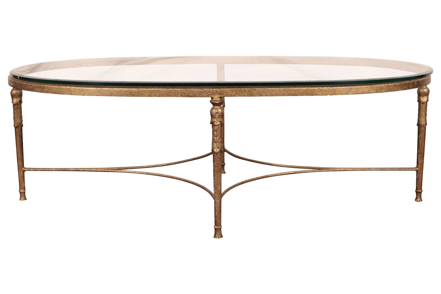 20th Century Beveled Glass Top Artform Gilt Coffee Table