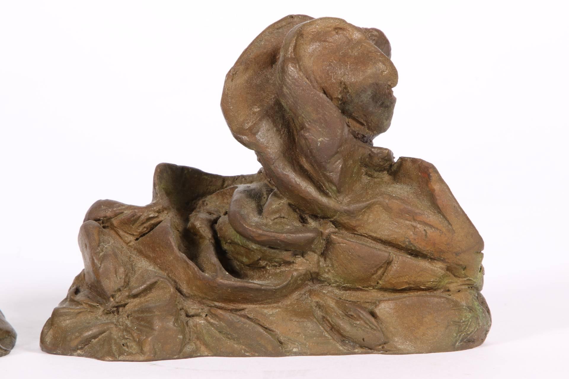 Mid-Century Modern Pair of Modern Bronze Abstract Animal Figures