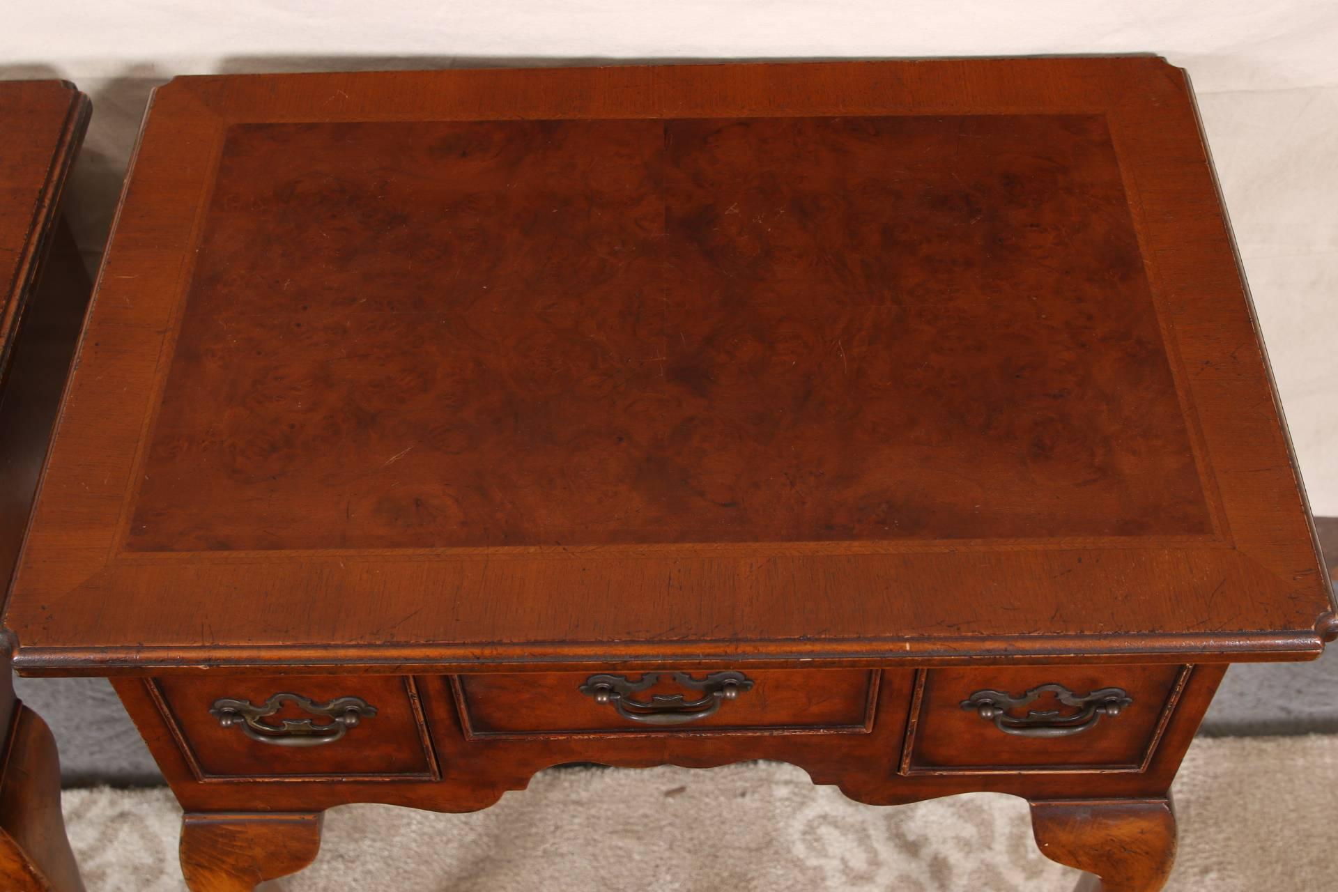 Pair Of Vintage Walnut Lowboys 1