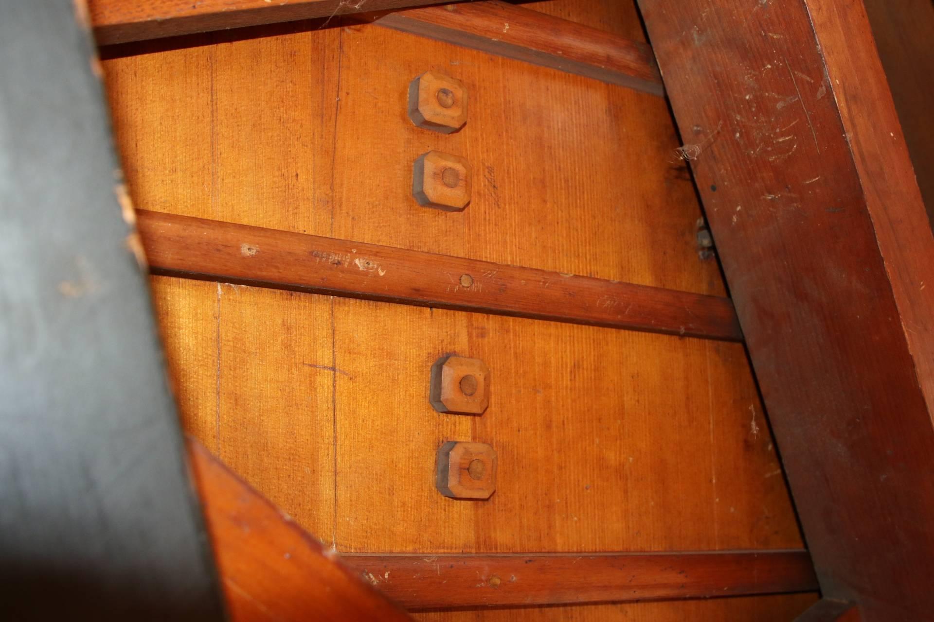 Thearle Music Co. label. Marked Patent April 1869, June 1871, May 1872. Serial number 28163. With heavy carved scrolled legs, carved acanthus scrolled border on the front corners, an openwork carved lyre form support for the pedals, and a long