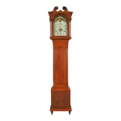 Horloge américaine Chippendale à grand boîtier par l'orfèvre Chandlee de Winchester