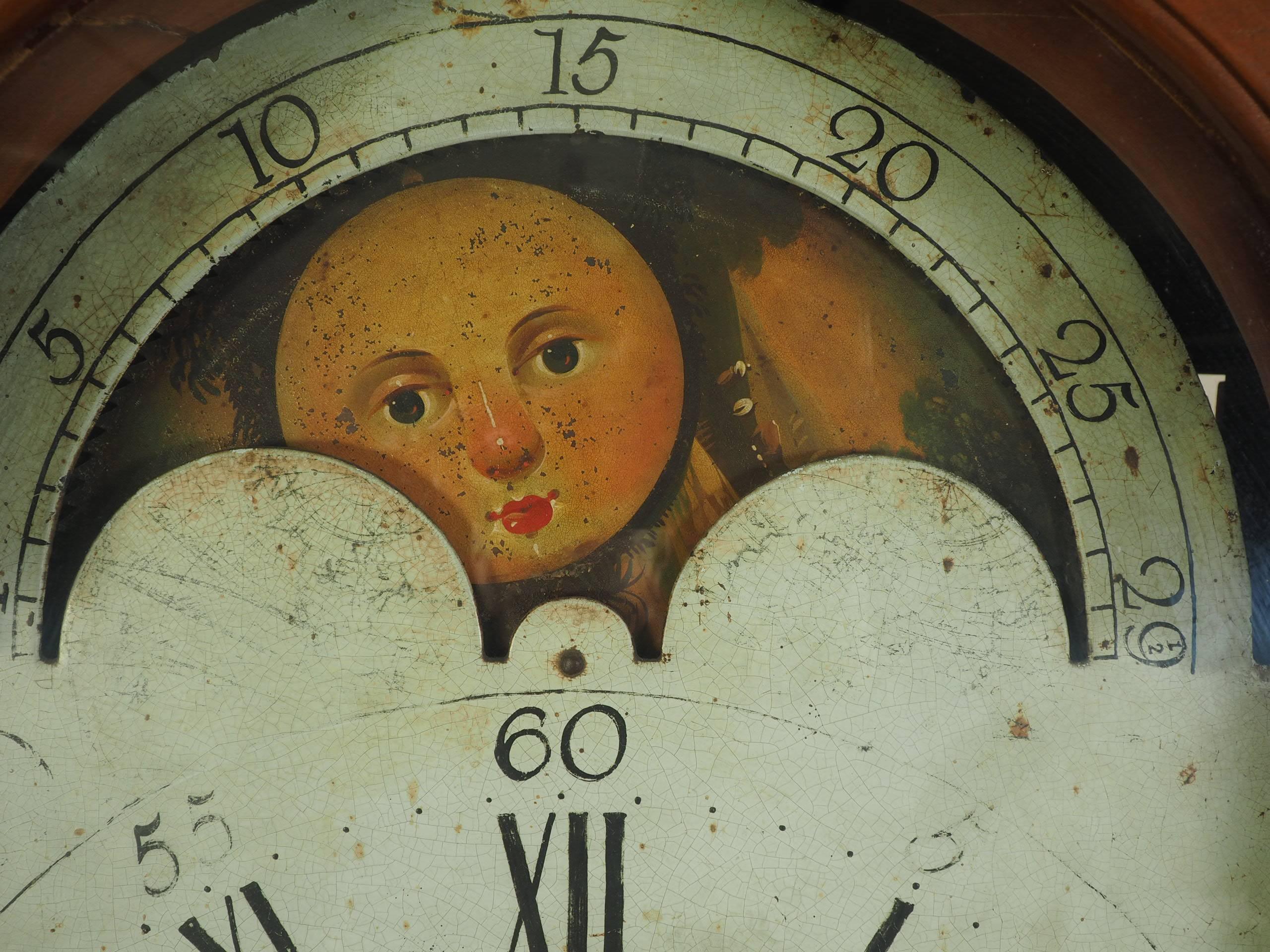 American Chippendale Tall Case Clock by Goldsmith Chandlee of Winchester In Good Condition In Bridgeport, CT