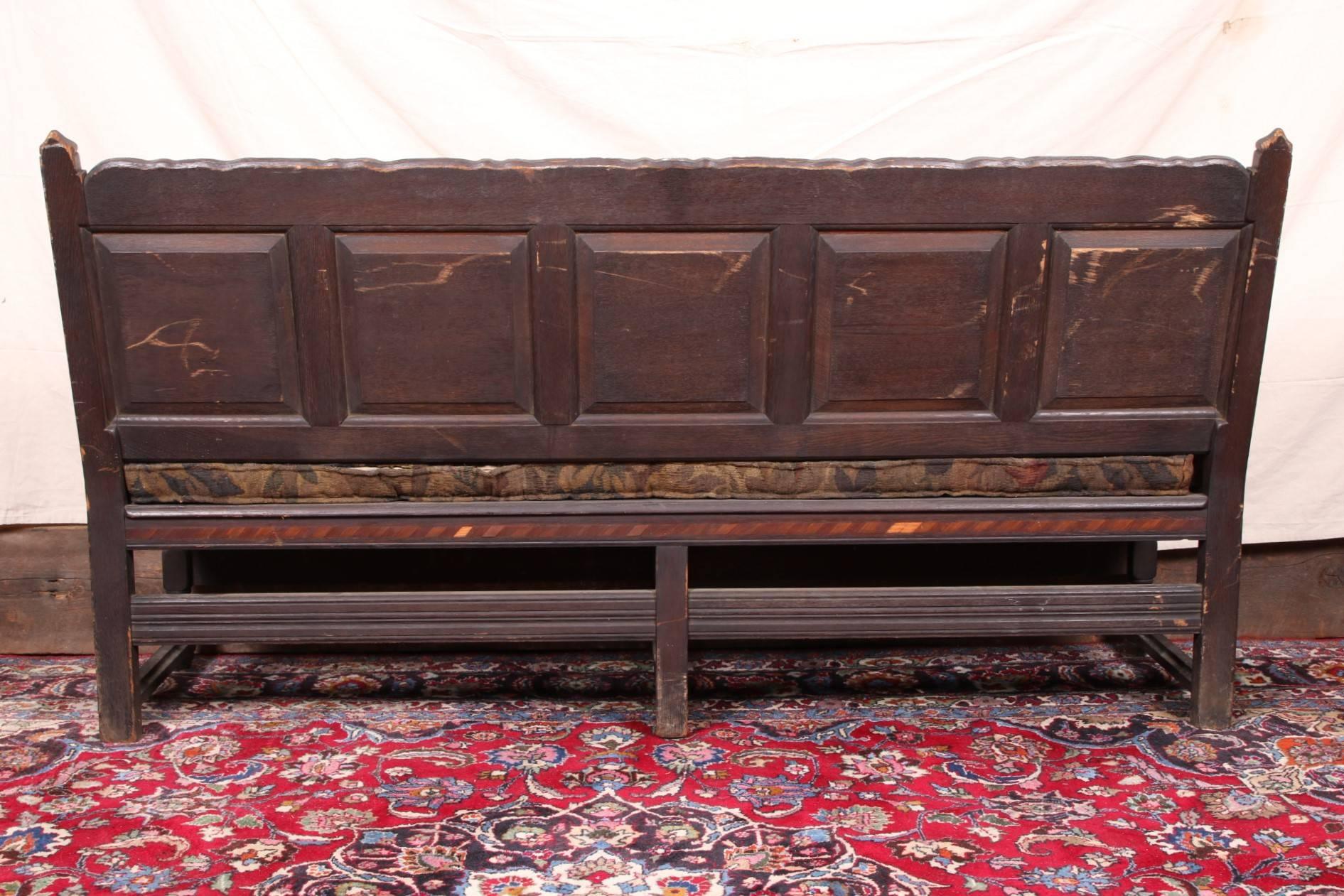Antique English Oak Bench 1
