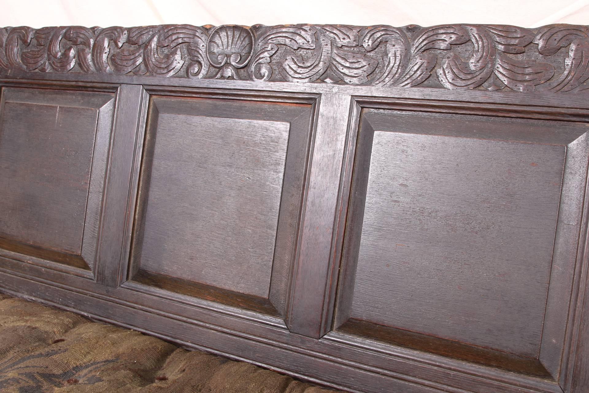 Jacobean Antique English Oak Bench