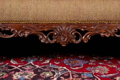 Vintage Camel Back Sofa with a Finely Carved Frame