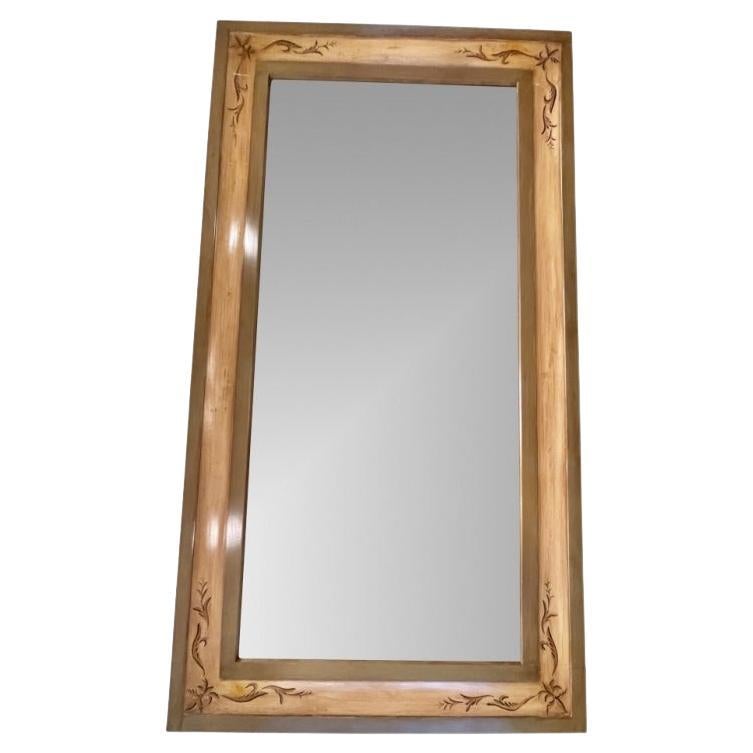 Substantial Rectangular Hand-Painted Floor Length Wall Mirror