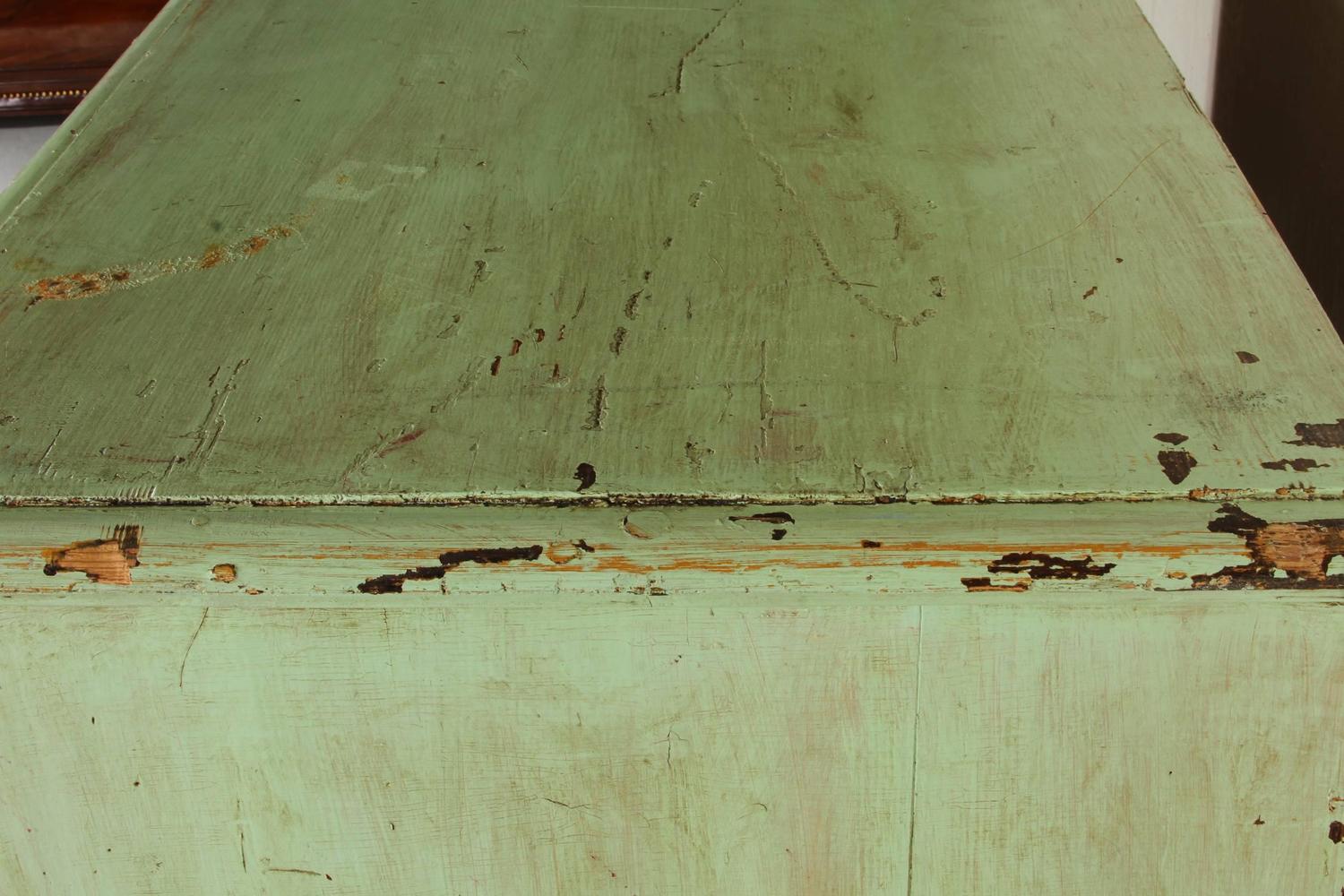 Antique Green Paint Chest For Sale at 1stdibs
