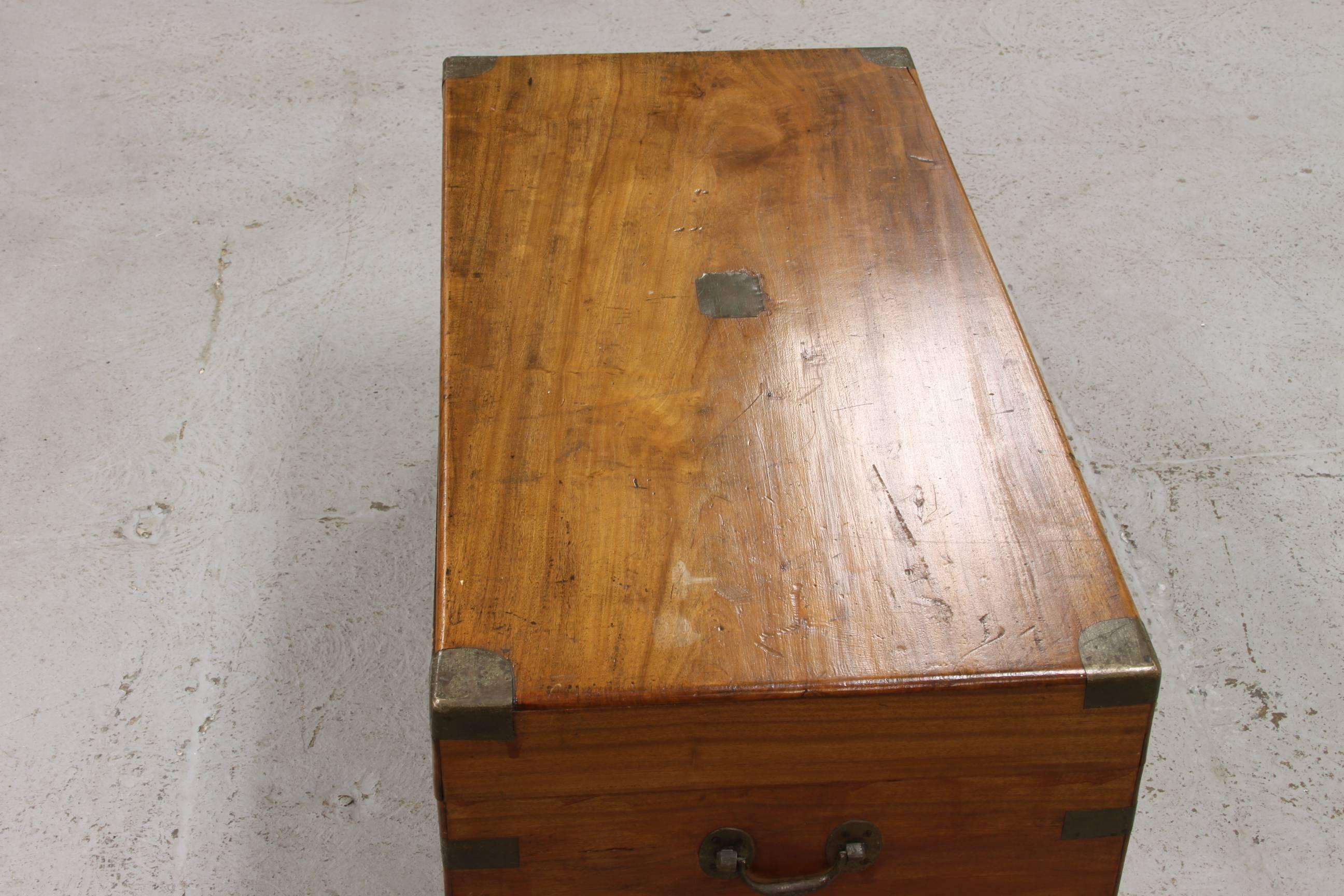 English 19th Century Camphor Wood Campaign Chest