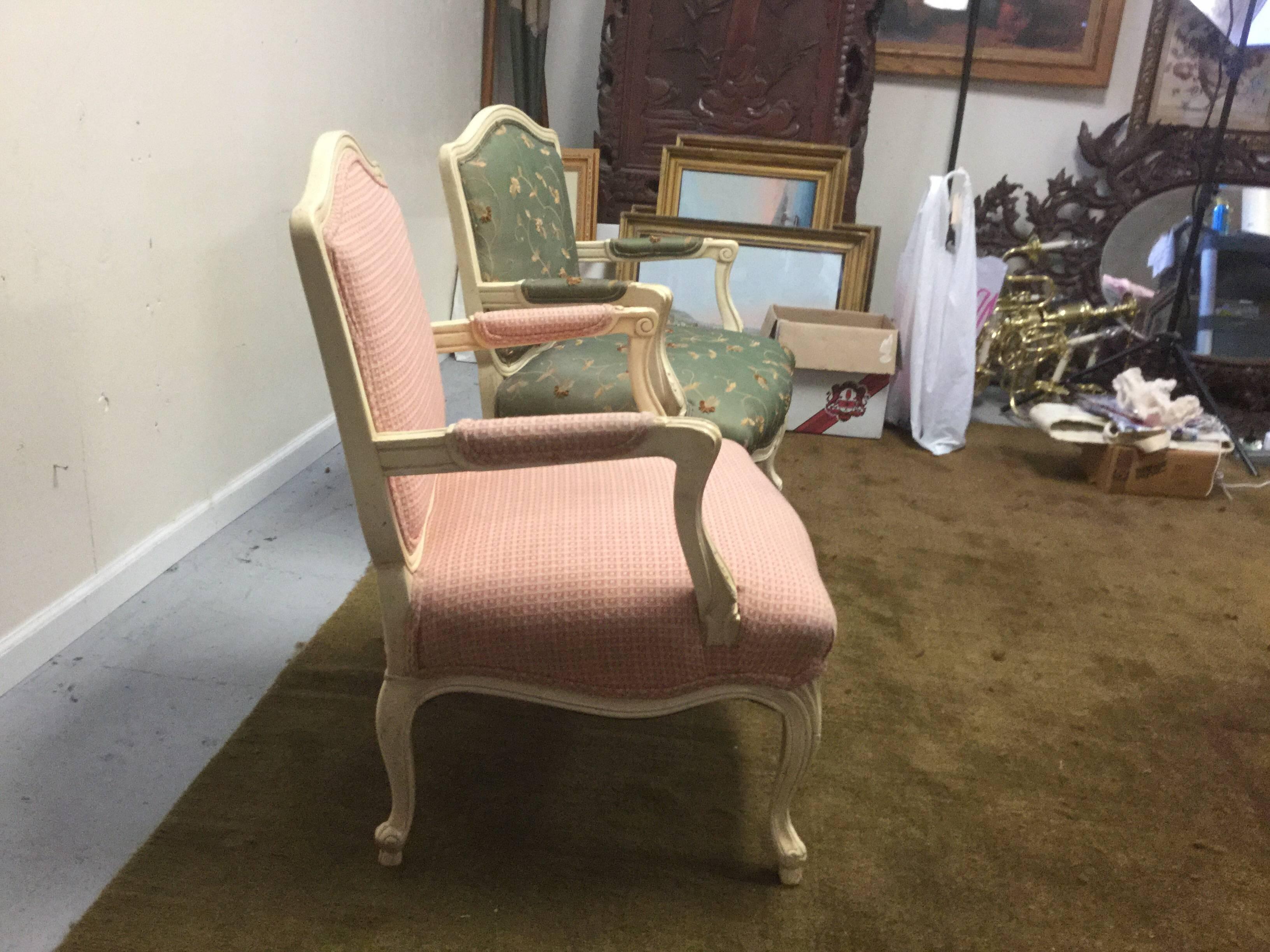 French Carlyle Hotel Bergère Pair of Once Used by JFK For Sale