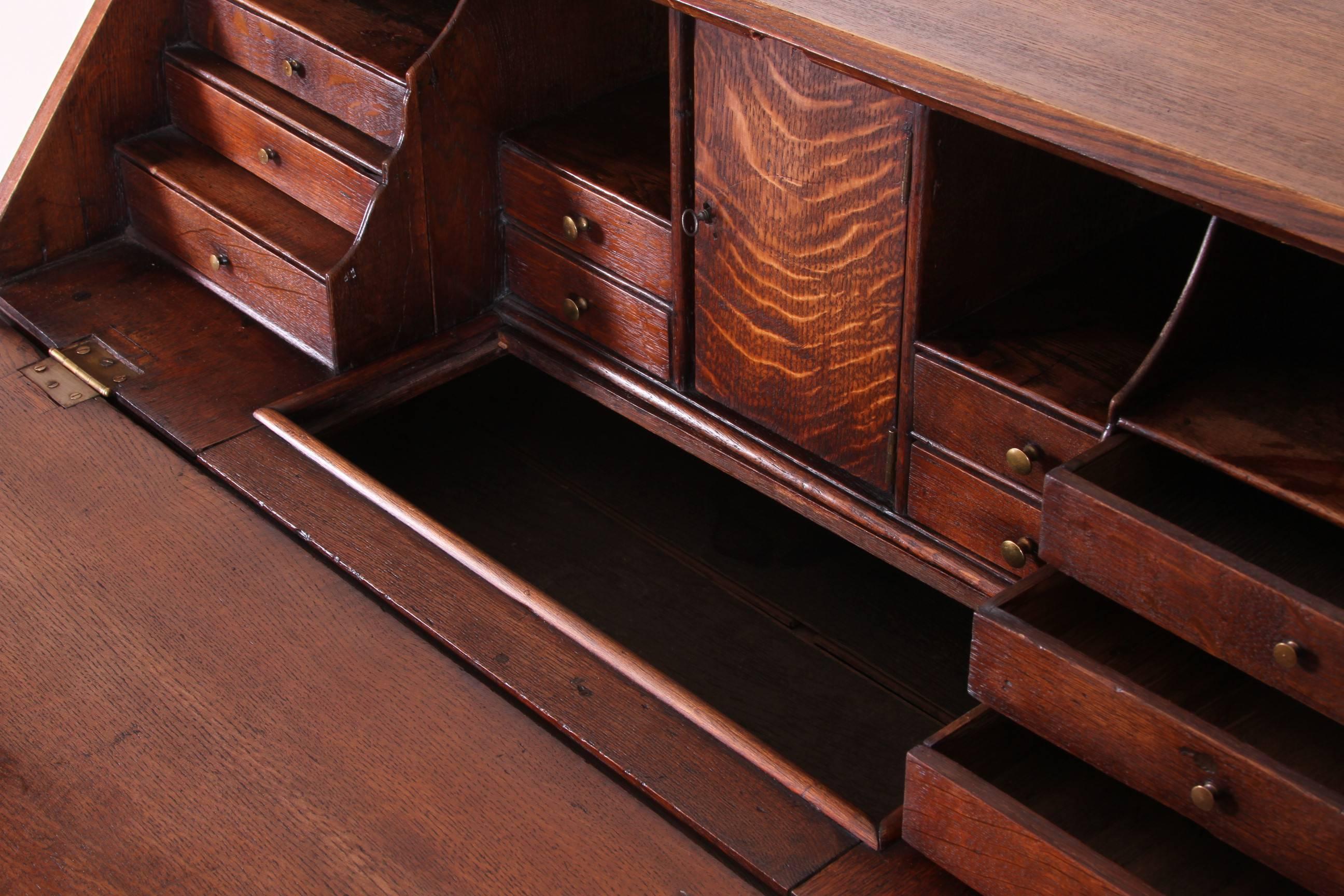 Rustic Late 18th-Early 19th Century Dutch Slant Front Bombe Writing Desk