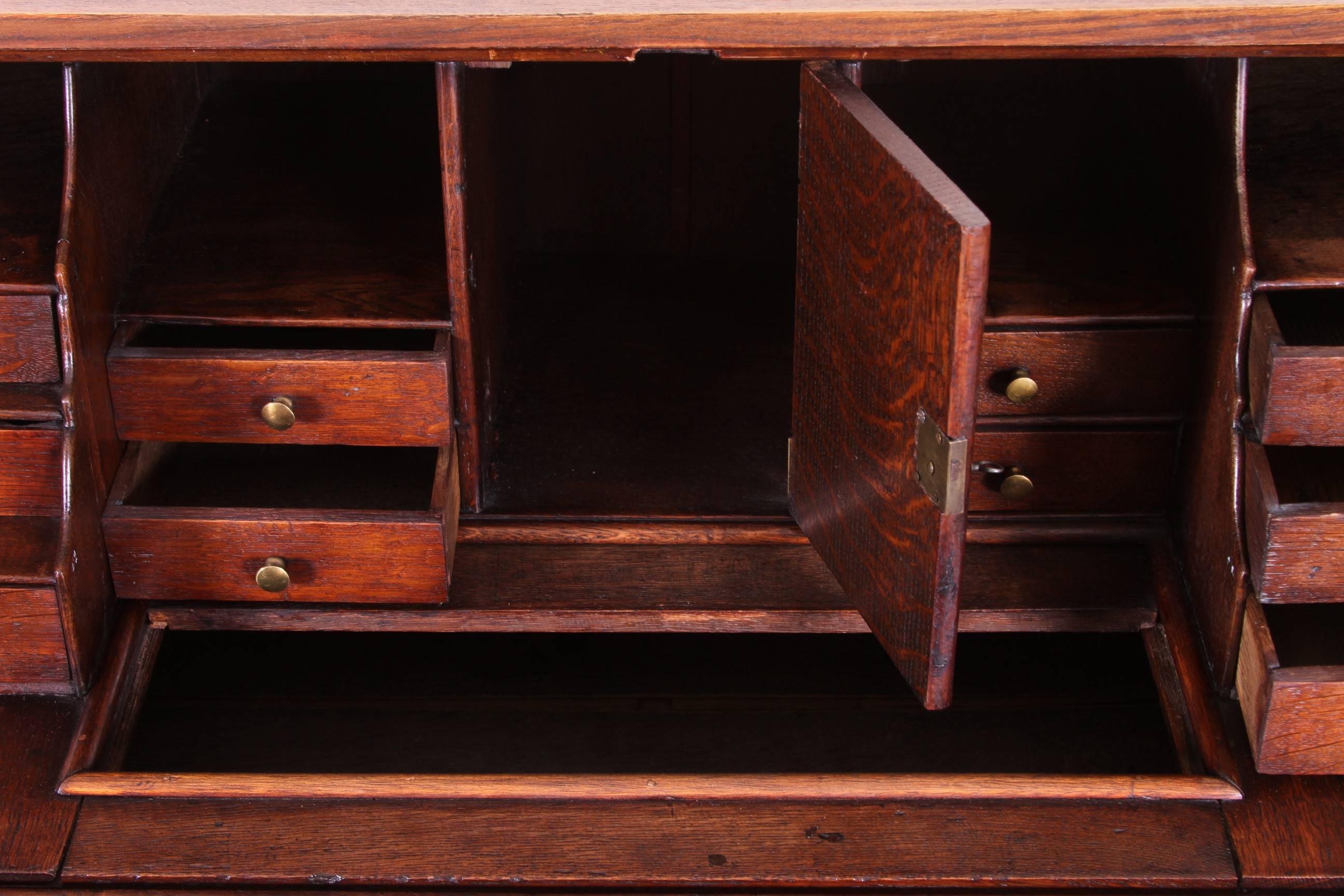 Oak Late 18th-Early 19th Century Dutch Slant Front Bombe Writing Desk