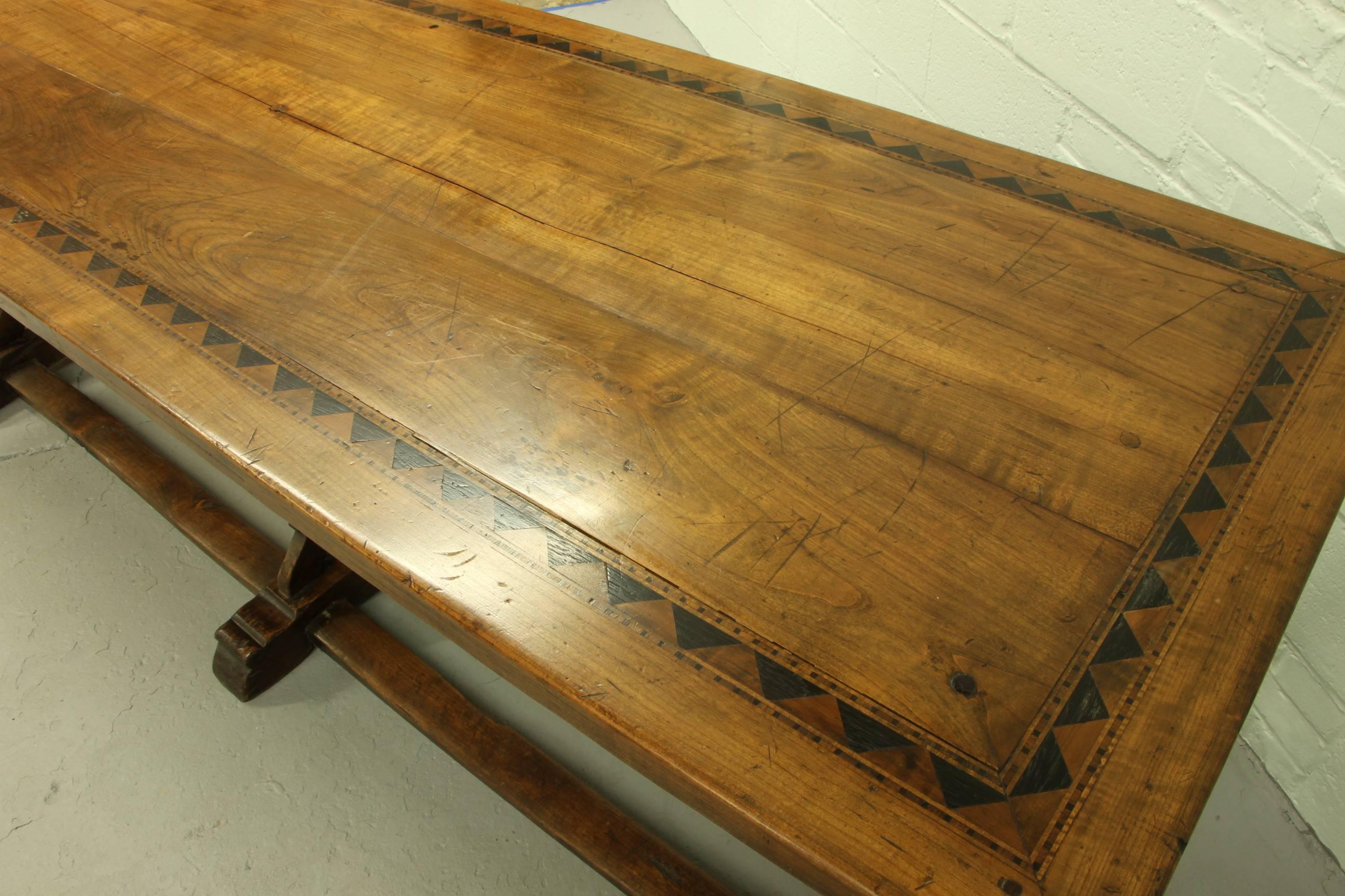 18th Century Jacobean Style Trestle Table In Excellent Condition In Bridgeport, CT