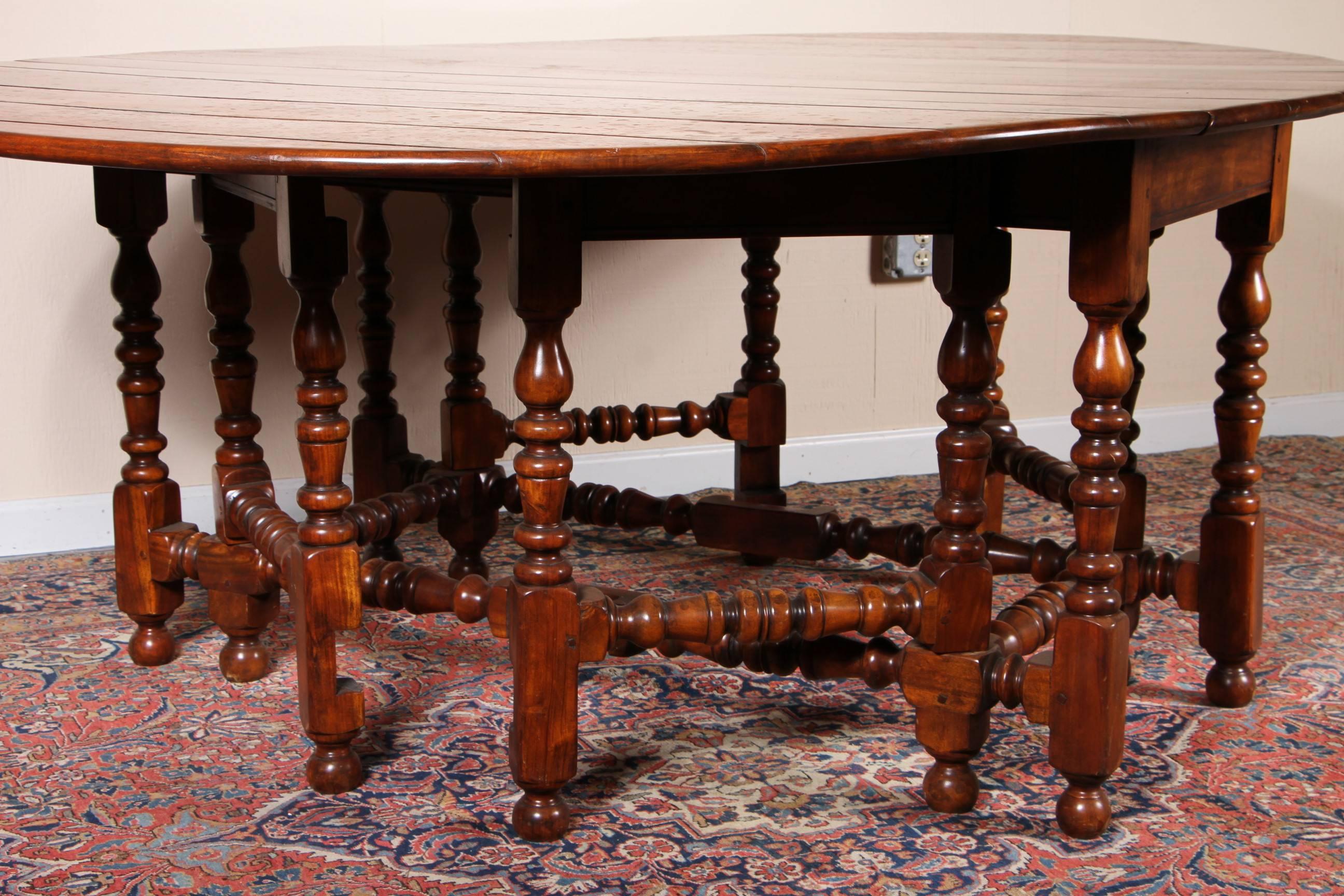 Solid Walnut English Drop-Leaf Tavern Table 1