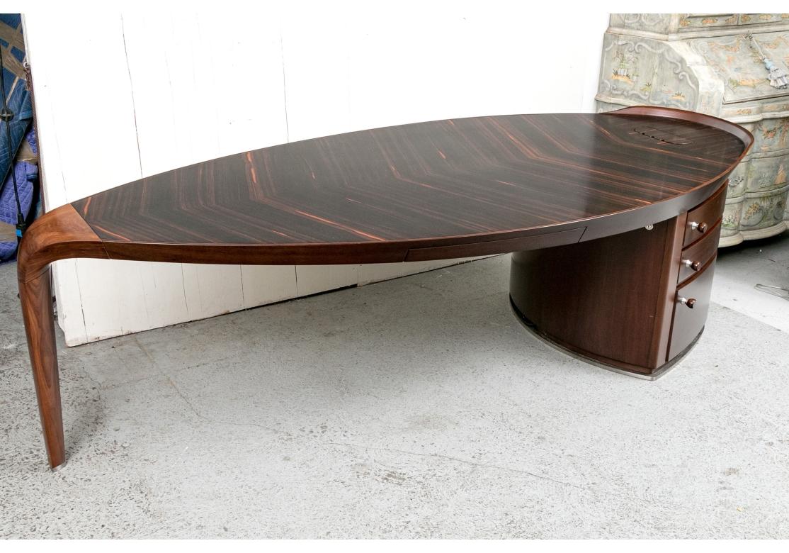 Contemporary Georgetti Erasmo Luxury Italian Oval Desk by Massimo Scolari For Sale