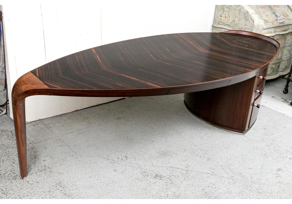 Georgetti Erasmo Luxury Italian Oval Desk by Massimo Scolari For Sale 2