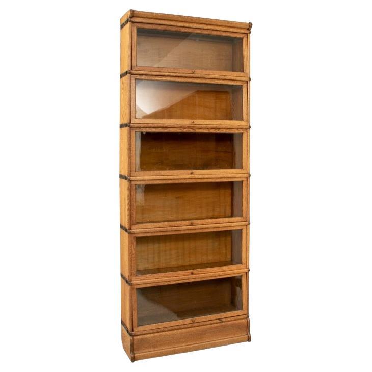 Antique Oak Six Tier Stacking Oak Barrister Bookcase