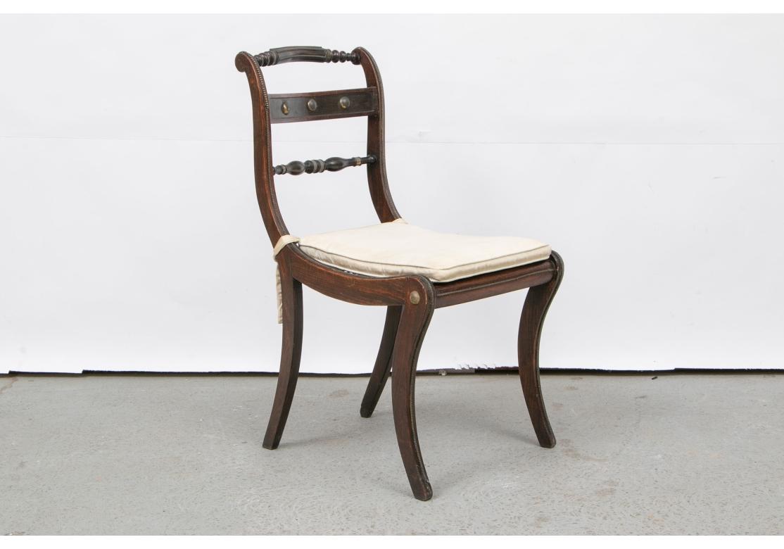 Set Of Four Elegant Regency Side Chairs, 1810 For Restoration In Distressed Condition For Sale In Bridgeport, CT