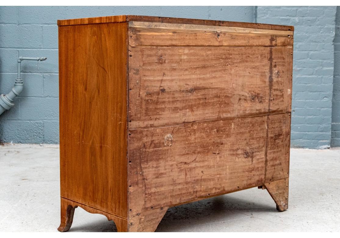 Unknown Antique Federal Style Bow Front Figured Mahogany Chest for Restoration For Sale