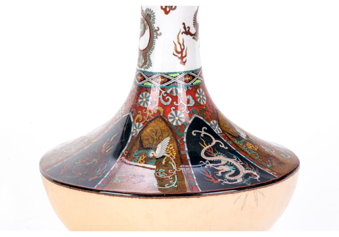 Edo Vintage Closionne Vase Mounted As A Lamp For Sale