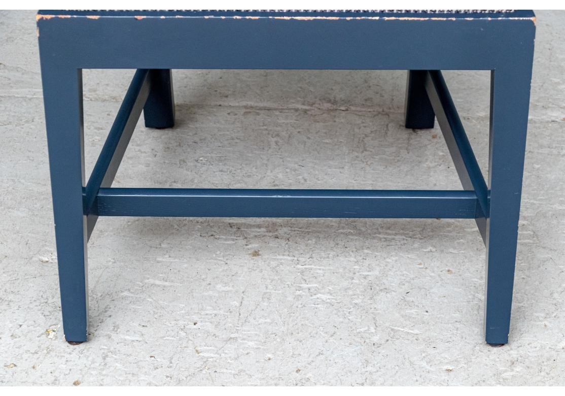 Satz von 6 blauen Emaille Farbe dekoriert Esszimmerstühle (Moderne der Mitte des Jahrhunderts) im Angebot