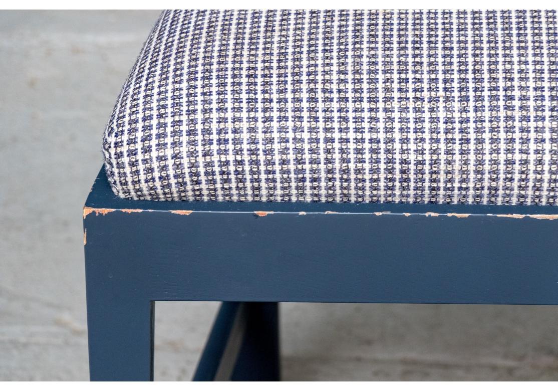 Satz von 6 blauen Emaille Farbe dekoriert Esszimmerstühle im Angebot 6