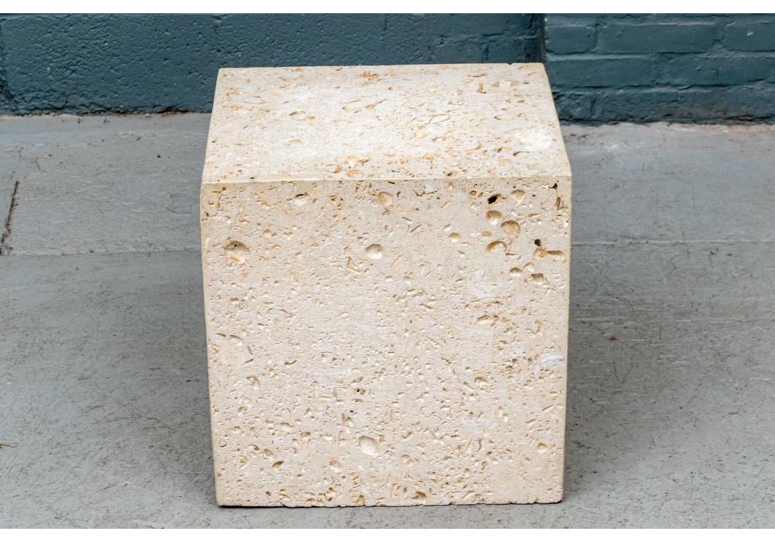Travertine Cube Table For Sale 1