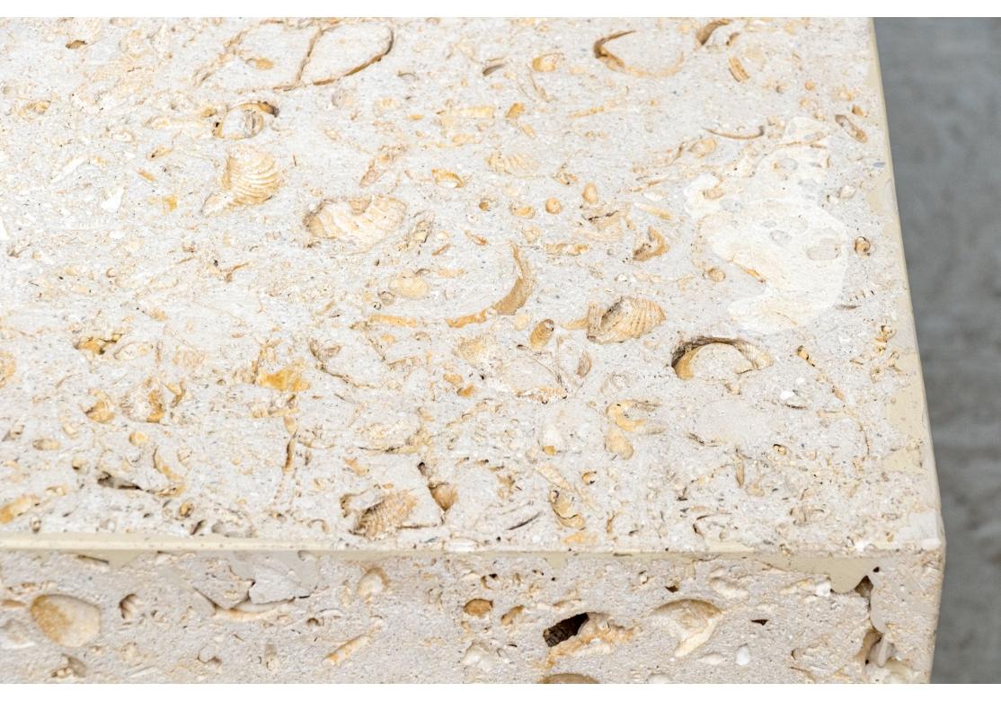 Mid-Century Modern Travertine Cube Table For Sale