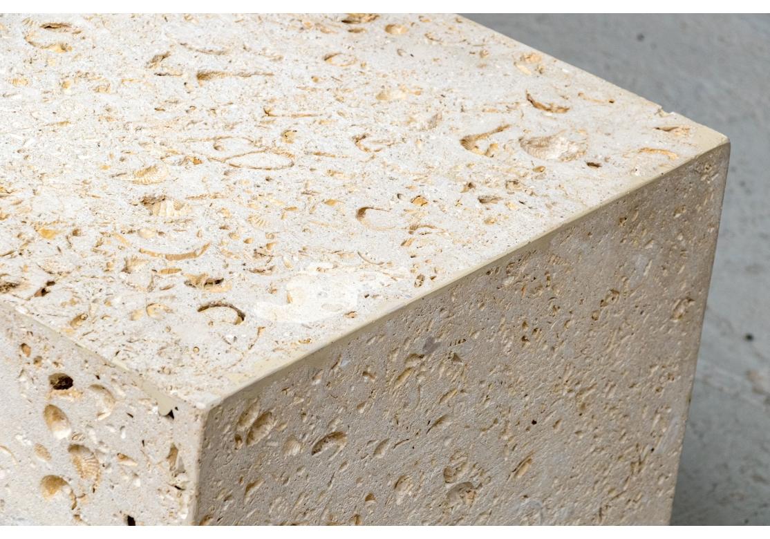 Travertine Cube Table For Sale 8