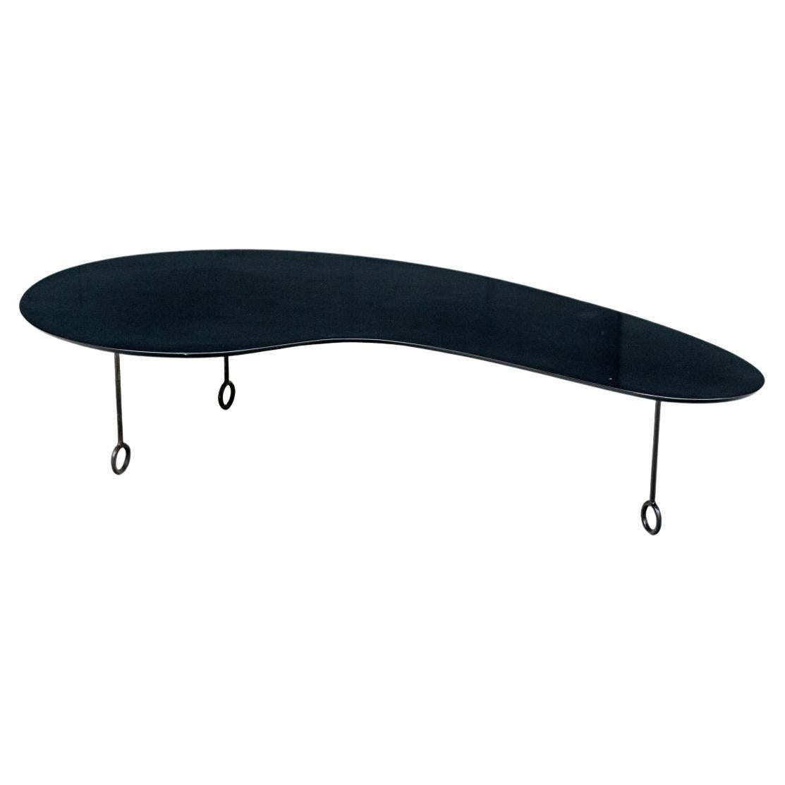 Table basse "Yo-Yo" noire de style Jean Royere