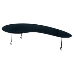 Table basse "Yo-Yo" noire de style Jean Royere