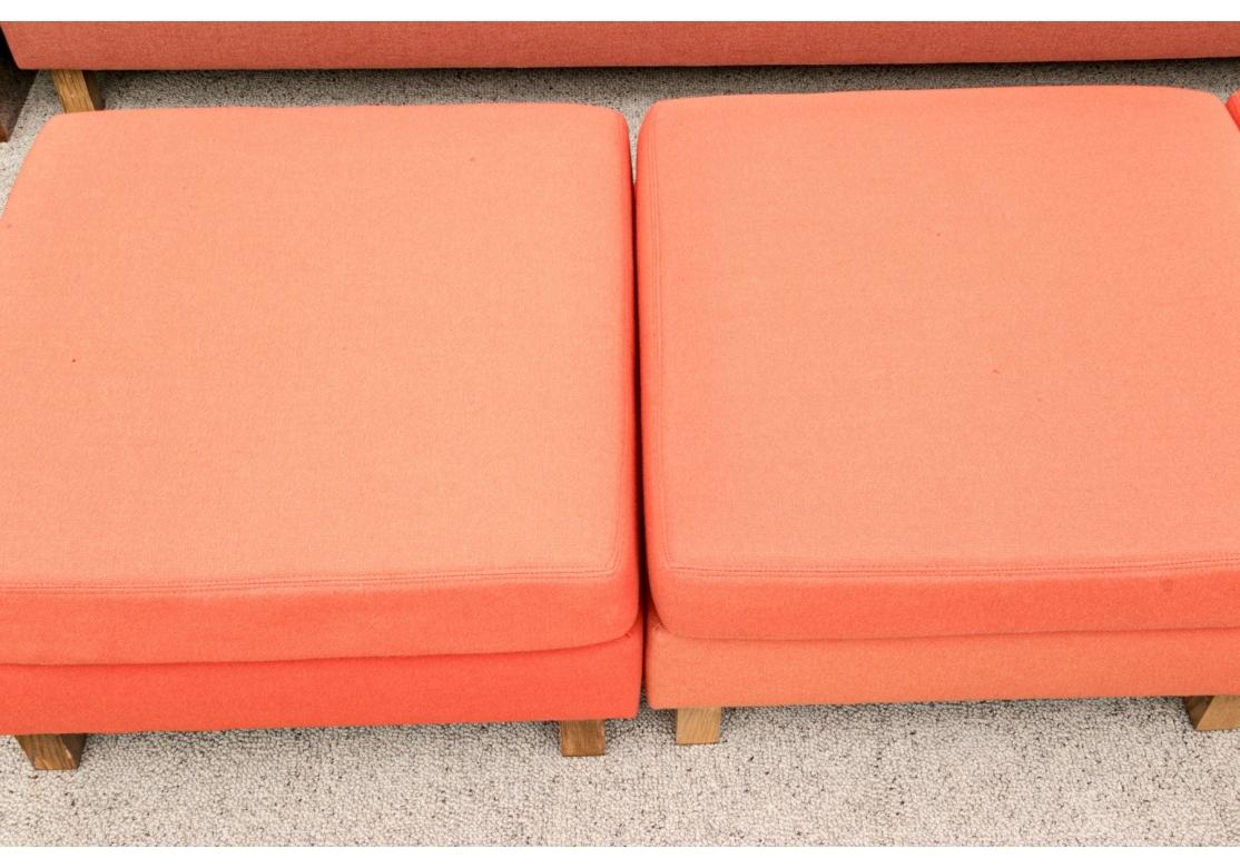 Contempo Concepts Modern Mid Century Three Piece Ottoman Set for Restoration In Distressed Condition For Sale In Bridgeport, CT