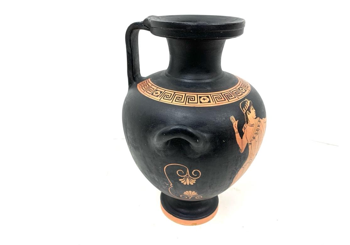 Dipinto a mano Grande brocca per acqua Hydria a figure rosse riprodotta dal museo greco in vendita
